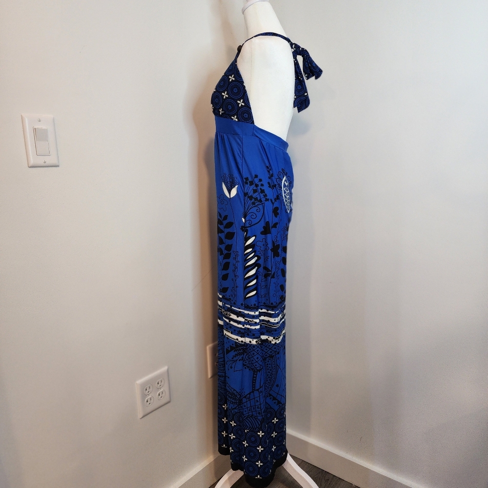 Alyn Paige New York Womens Medium Blue Maxi Dress - Picture 2 of 7